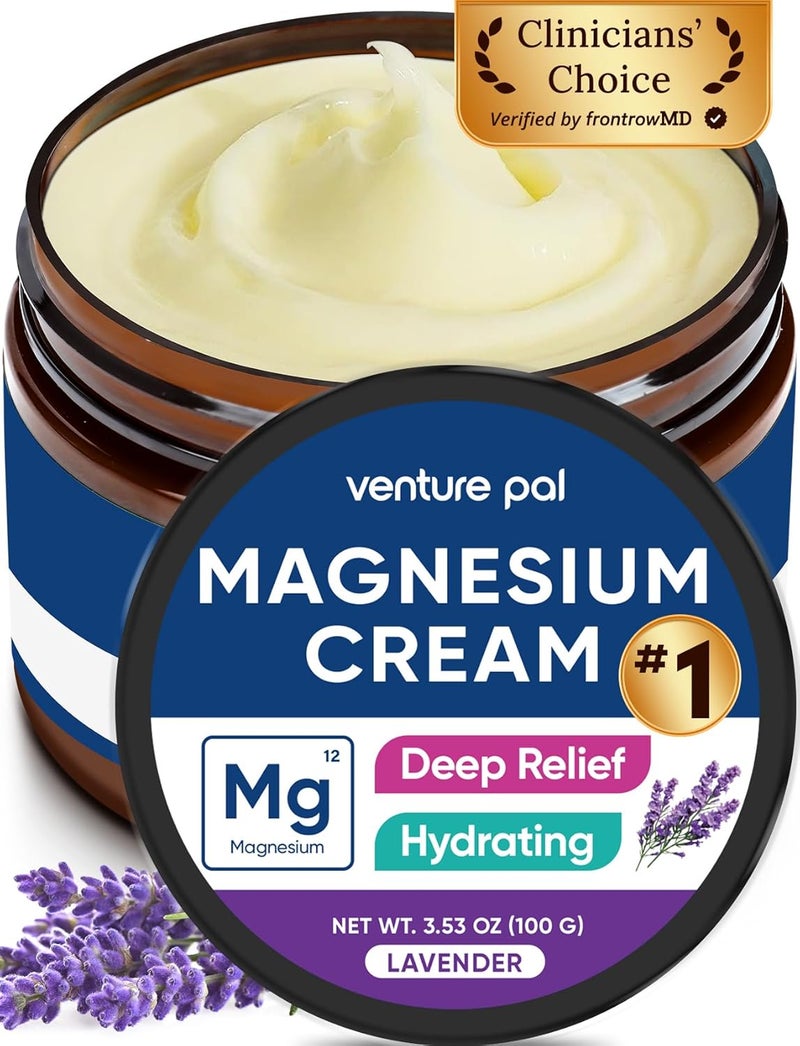 Venture Pal Magnesium Lotion, Topical Magnesium Cream, Leg & Muscle Relaxation with Coconut Oil, Shea Butter & Hyaluronic Acid, Safe for Kids - Image 1